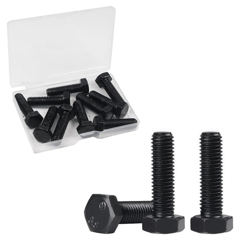 Yinpecly M10 Hex Bolts, M10-1.5 x 35mm Hex Head Bolts, Carbon Steel Grade 8.8, Black Oxide Finish, Full Thread,Metric Hexagon Head Bolts Right Hand External Hex Drive, 10 PCS - Image 1